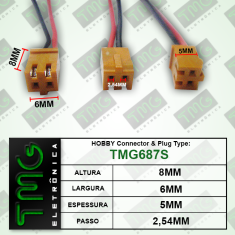 RABICHO 2VIAS - Plug de Bateria Brinquedos,Hobby,CNC,PLC Connector & Plug TYPE TMG687S 2VIAS/2FIOS